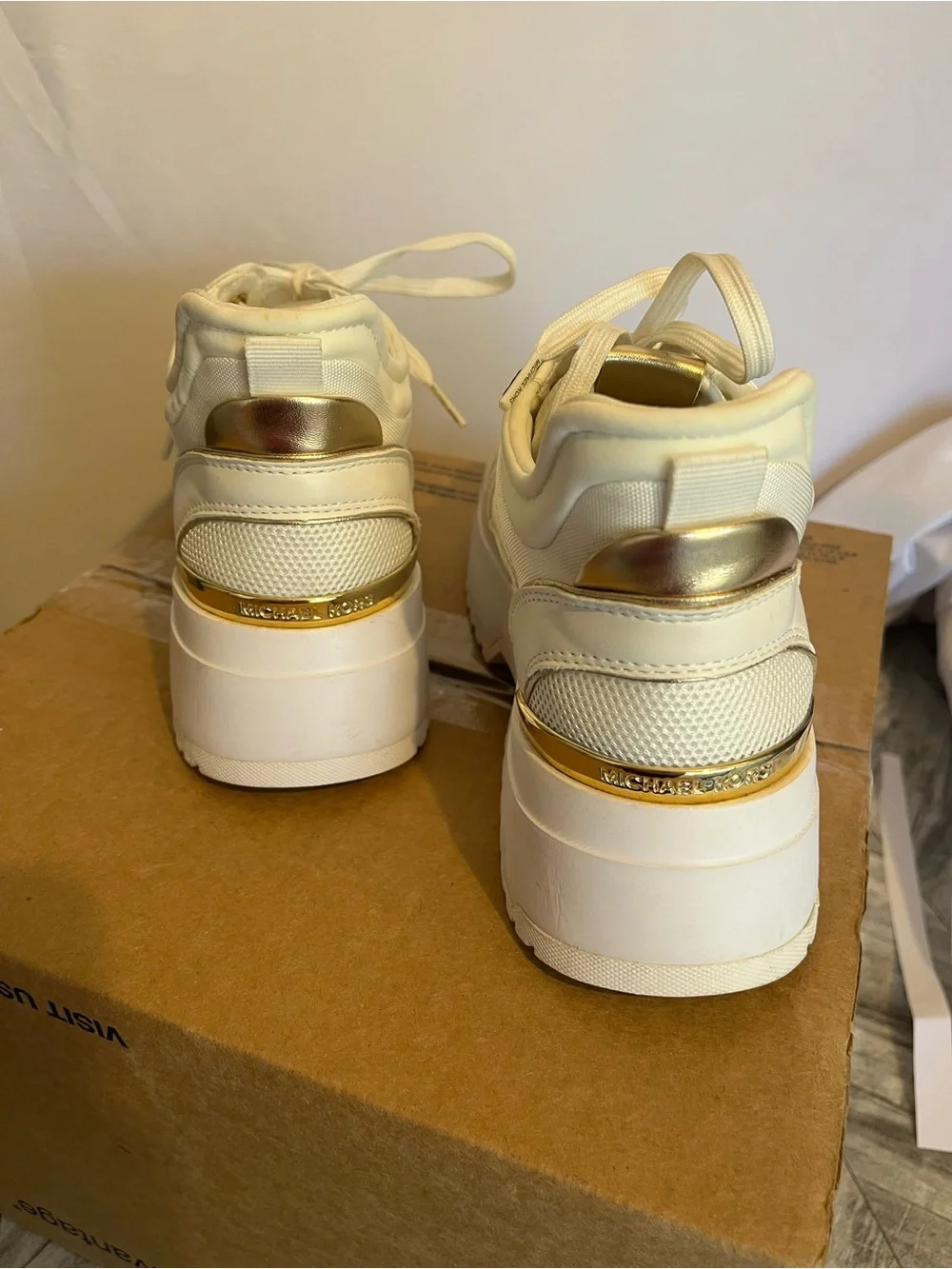 Michael Kors Cream Platform Sneakers
